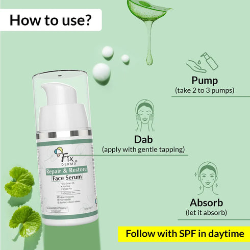 Fixderma Skincare Repair And Restore Face Serum For Sensitive Skin